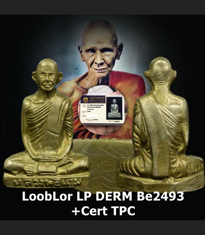 ALPACA LOOPLOR LP DERM WATNONGPHO ROON PAYDENBODE THAI AMULET BE2493 +CERTIFICATE OF AUTHENTIC THAPRACHAN LATE ERA